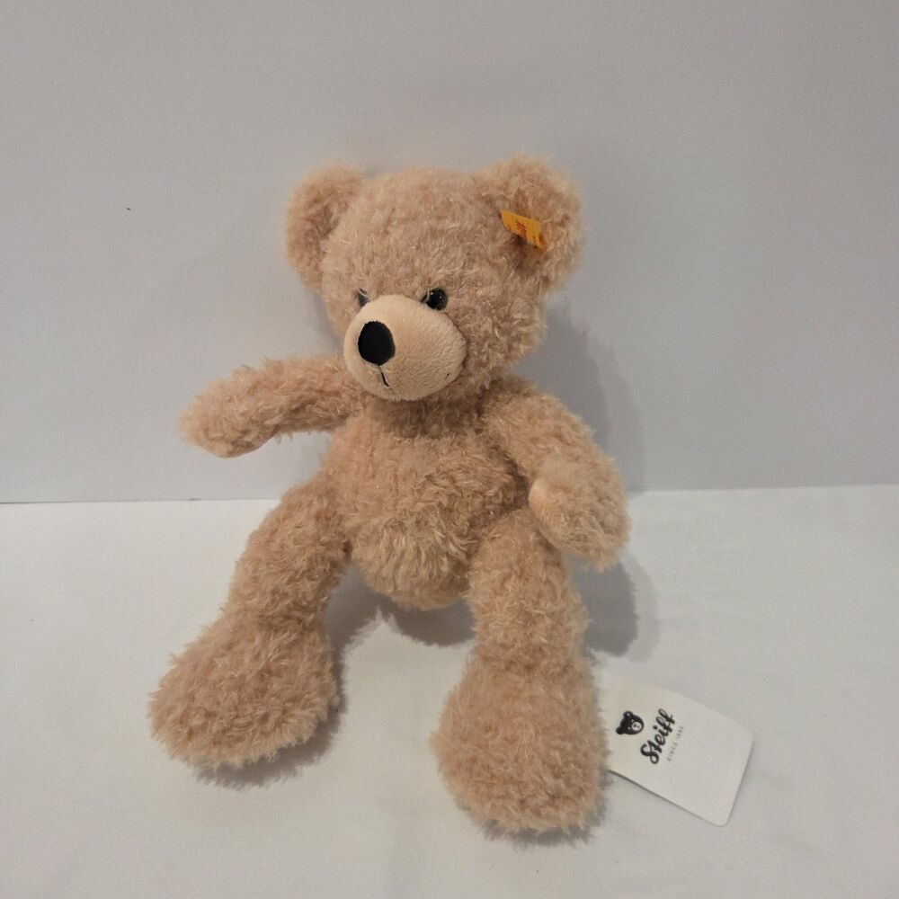 Steiff Fynn Teddy Bear 11” Beige Plush Button in Ear Authentic Classic With Tag
